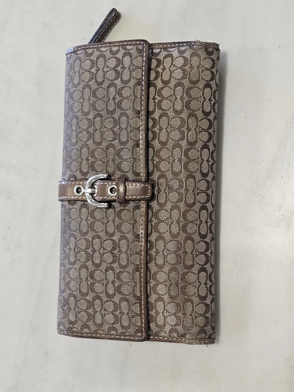 Vintage Coach Soho Signature Buckle Trifold Wallet
